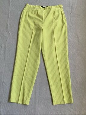 Josephine Chaus‎ Women's Lime Pinstripe Dress Pants Size 14 Office Stretch Soft